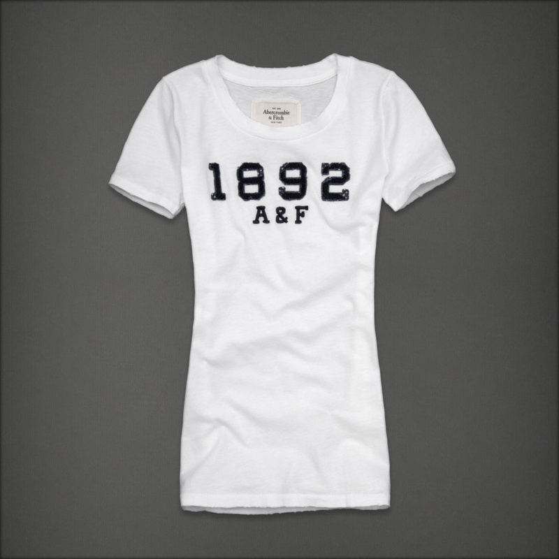 Abercrombie Fitch Mujeres De Cuello Redondo Corto Remera AF8206